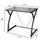 Costway Glass Top Computer Desk Laptop Writing Study Workstation Z-Shaped Metal Frame